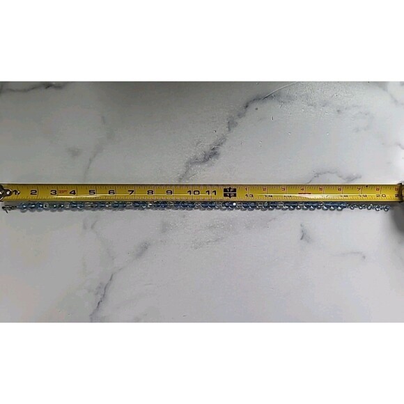 Aurora Borealis Crystal Blue And Clear Adjustable Beaded Necklace Vintage - Picture 10 of 10